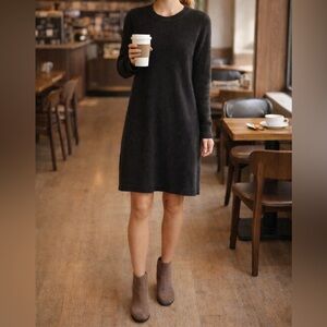 J. Crew Classic Black Long Sleeve Dress